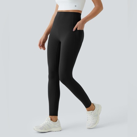 HALARA Pants - HALARA 7/8 Black SoCinched High Waisted Tummy Control Shaping Leggings